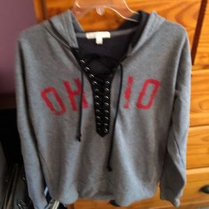 ohio state tie up sweatshirt hoodie